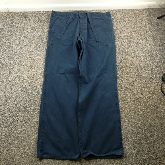 Vintage 2001 GAP Y2K Cargo Pants Mens Large Blue Baggy Wide Leg Tech Rave